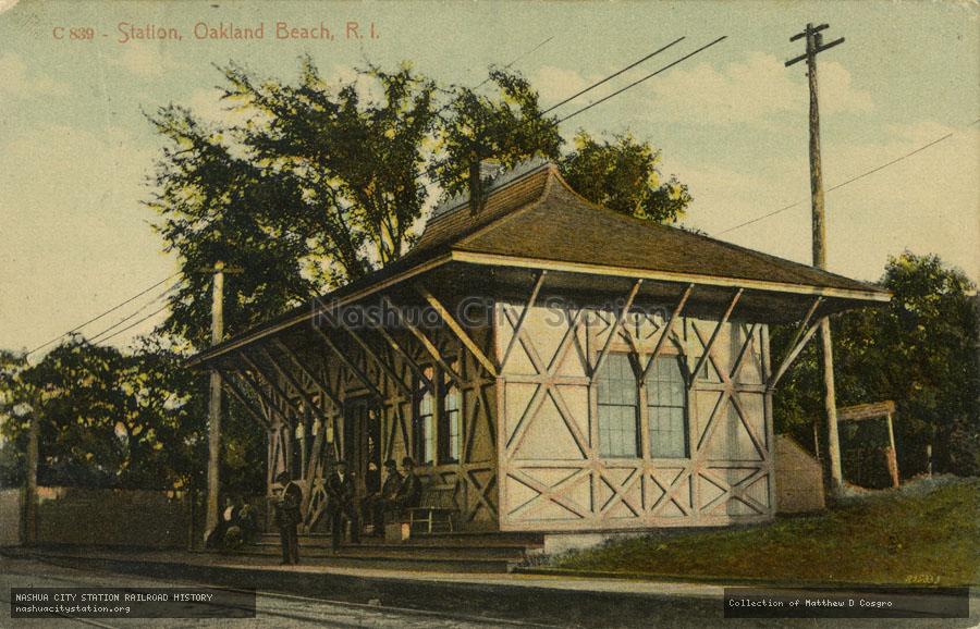 Postcard: Station, Oakland Beach, Rhode Island